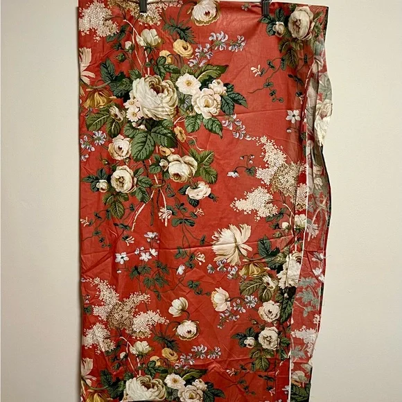 VTG Floral Designer Brunschwig & File Fabric in Coral Pink and Green 12 yards - Picture 6 of 14